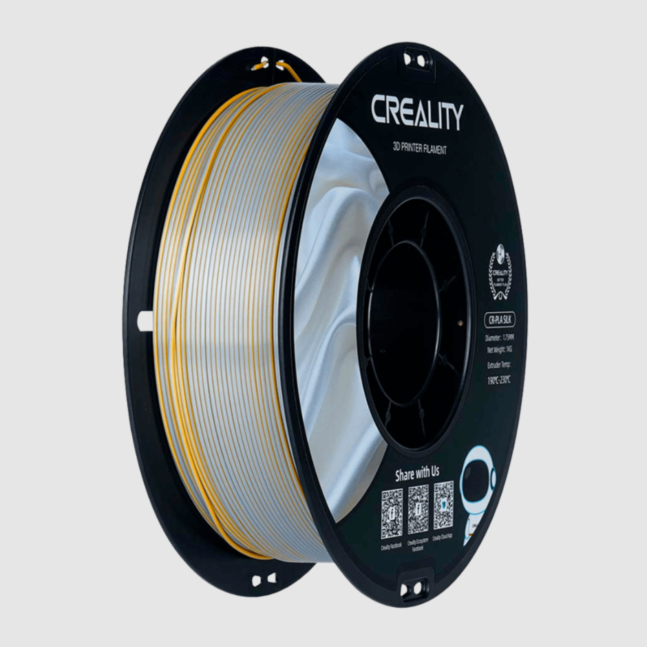 Filamento CR‑PLA SILK 1.75mm Dorado Plateado – Creality