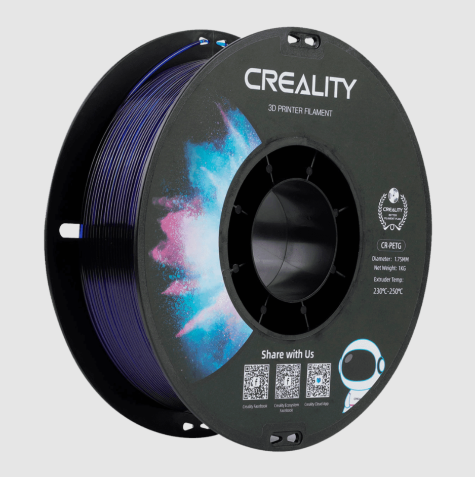 Filamento CR‑PETG 1.75mm Azul Transparente – Creality